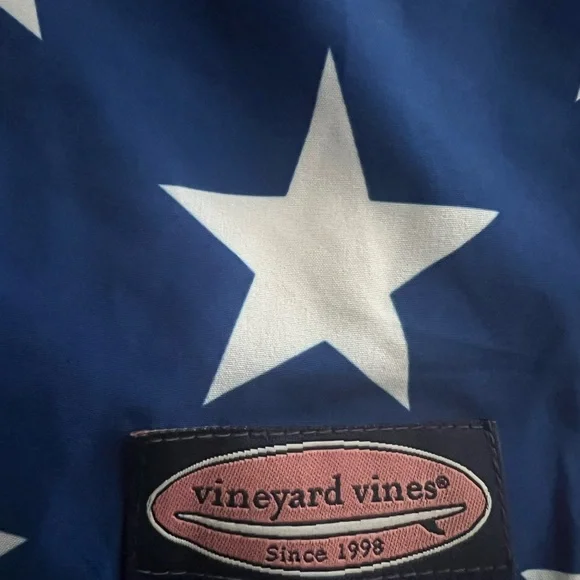 Vineyard Vines Patriotic Blue and White Swim Trunks - Picture 3 of 5
